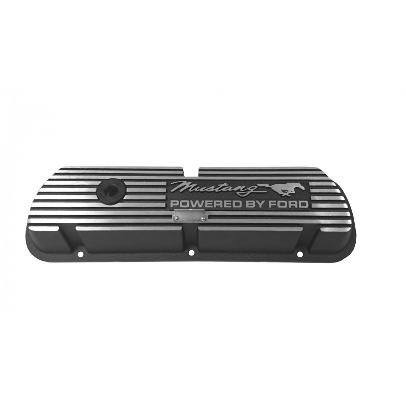 Ventildeckelsatz 260-351W Alu schwarz "Mustang" Ford Mustang 1964-1973 / 6A582-MH Ventildeckelsatz 260-351W Alu schwarz "Mustang" Ford Mustang 1964-1973 / 6A582-MH