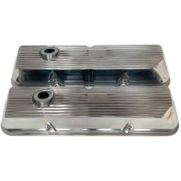 Couvercle de soupape nervuré argent Ford FE 428 390 427 Cobra Jet 67-73