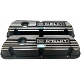 Ventildeckel "Shelby" schwarz 289 302 351 Ford Mustang 1964-1973 / 6A582-S