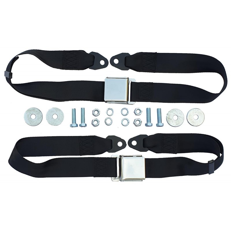 Black seat belts (pair) 65-73