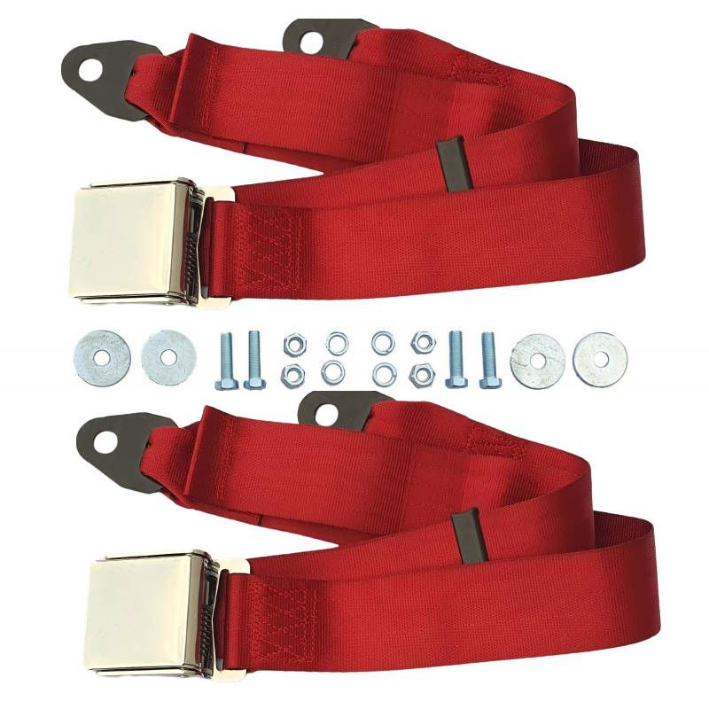 Ceinture de sécurité rouge (paire) 65-73