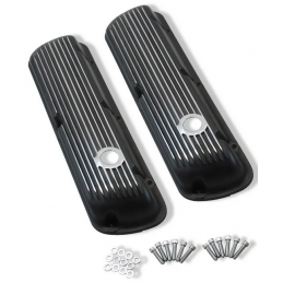Ventildeckel Alu gerippt schwarz 289 302 351W Ford Mustang 1964-1973 / VC-6281B 6A582-289P