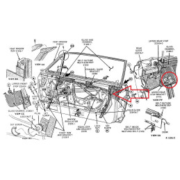 End stop window lifter / window right 67-68