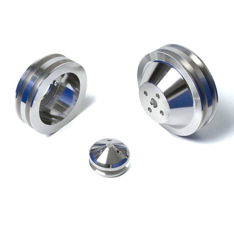 Kit puleggia Alu 2 vie argento 4 fori 289, 302, 351W Underdrive 69-73 Kit puleggia Alu 2 vie argento 4 fori 289, 302, 351W Underdrive 69-73
