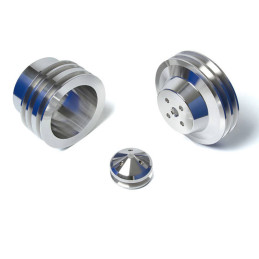 Kit puleggia Alu 3 vie argento 3 fori 289, 302, 351W, Underdrive 64-69