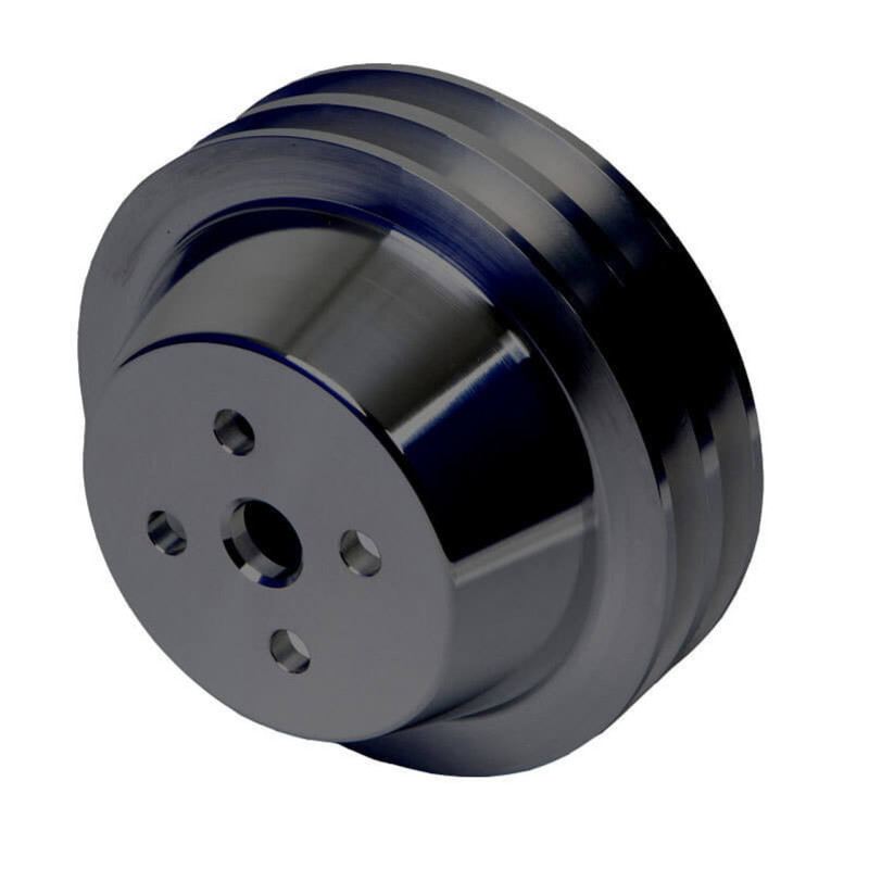 Pulley Billet 2V Waterpump, High-Flow, Black 3Bolt Crank (289, 302, 351W) 64-69 Pulley Billet 2V Waterpump, High-Flow, Black 3Bolt Crank (289, 302, 351W) 64-69