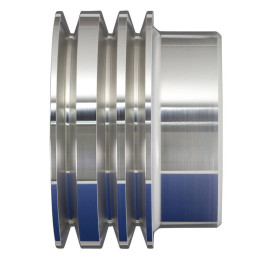 Pulley Billet 3V Crankshaft, Billet Silver 3-Bolt (289, 302, 351W) 64-69