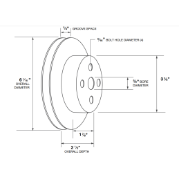 Belt drive water pump 1 times 64-70