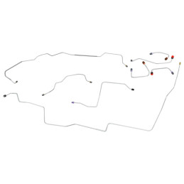 Tubi freno completi per assale da 8", freni a disco, servofreno, acciaio inossidabile 68-69