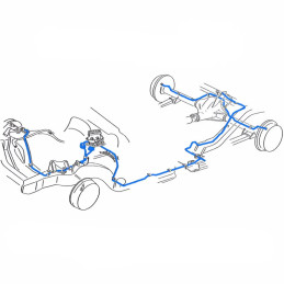 Brake line set power drum brake (after 2-1-67) steel 67