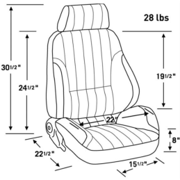 Passenger seat Procar Rally Series 1000 without upholstery