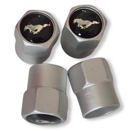 Valve Cap Mustang Logo Satin 64-73