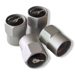 Valve stem caps with Ford Mustang horse, 4pcs. 64-73