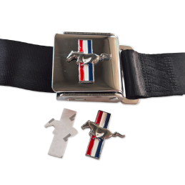 Safety belts, pair, black +horse 64-73