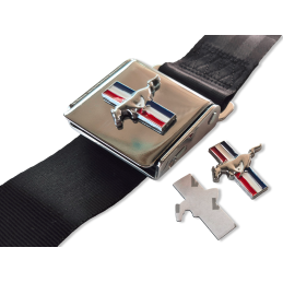 Safety belts, pair, black +horse 64-73