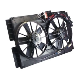 Radiator shroud with electric fans for original 24" radiator 67-70