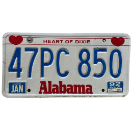 Alabama -Nummernschild