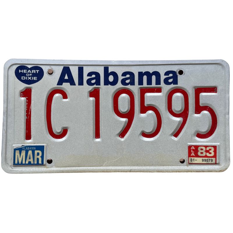 Alabama -Nummernschild Alabama -Nummernschild