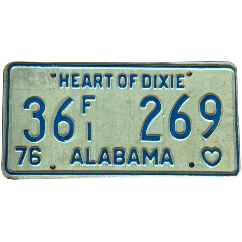 Alabama -Nummernschild Alabama -Nummernschild