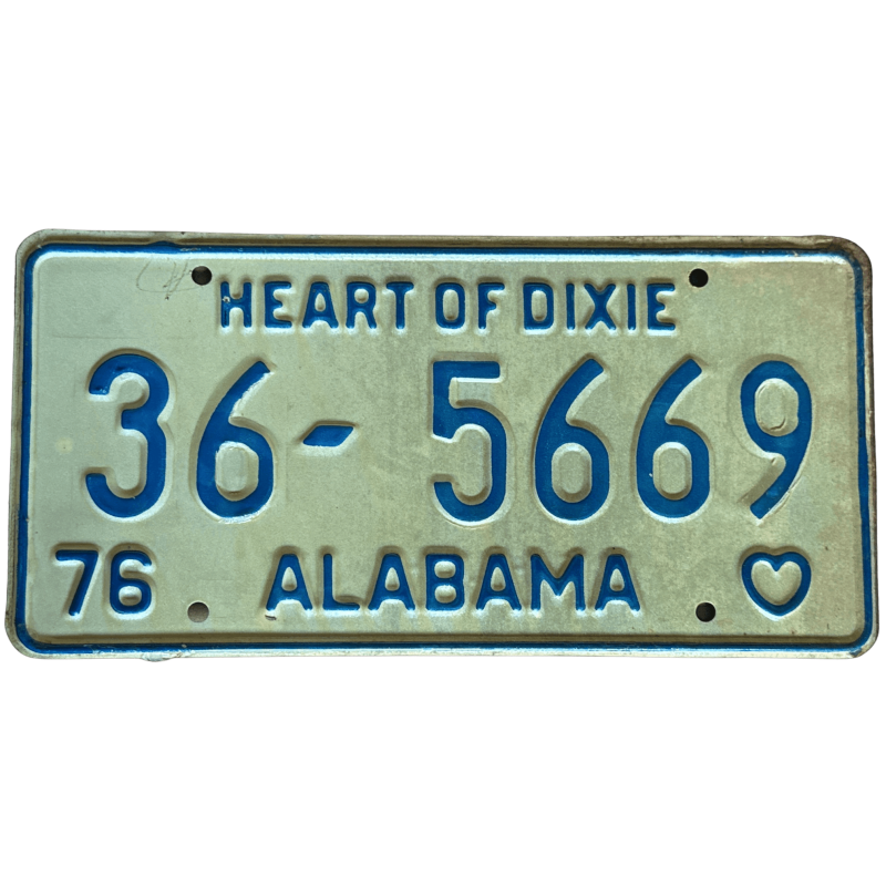 Alabama -Nummernschild Alabama -Nummernschild