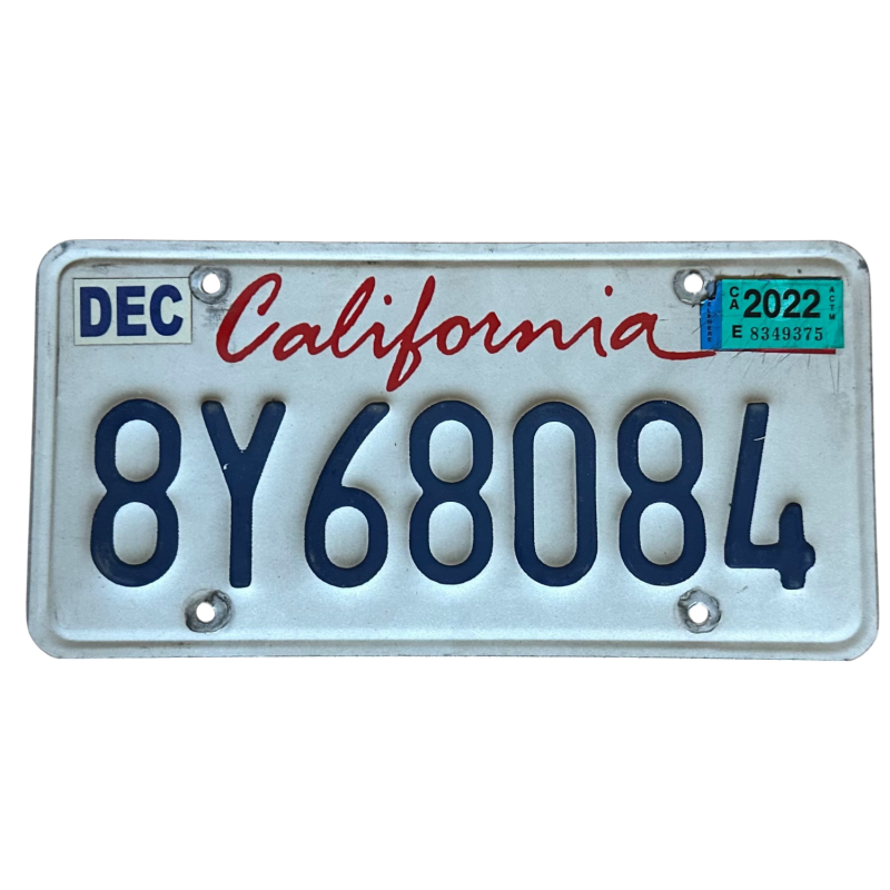 California license plate