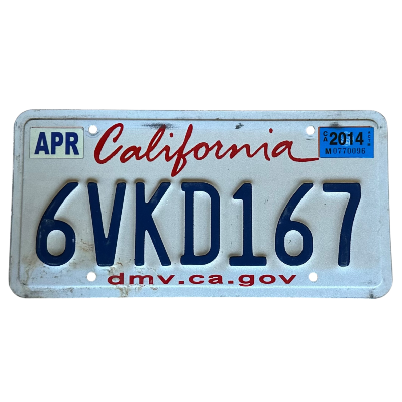 California -Nummernschild California -Nummernschild