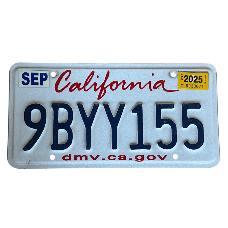 California -Nummernschild California -Nummernschild