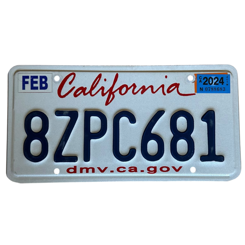 California license plate
