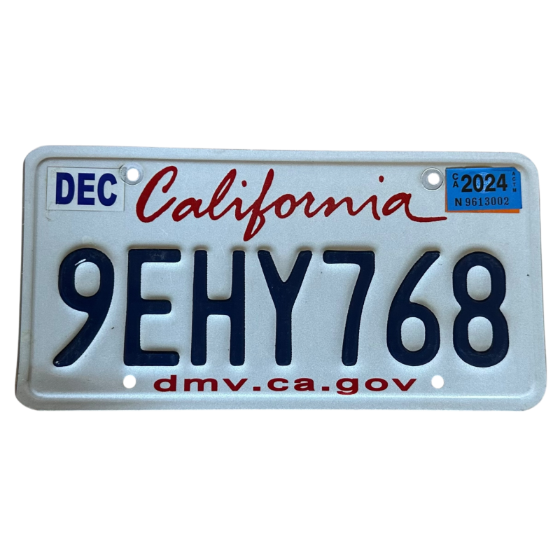 California license plate