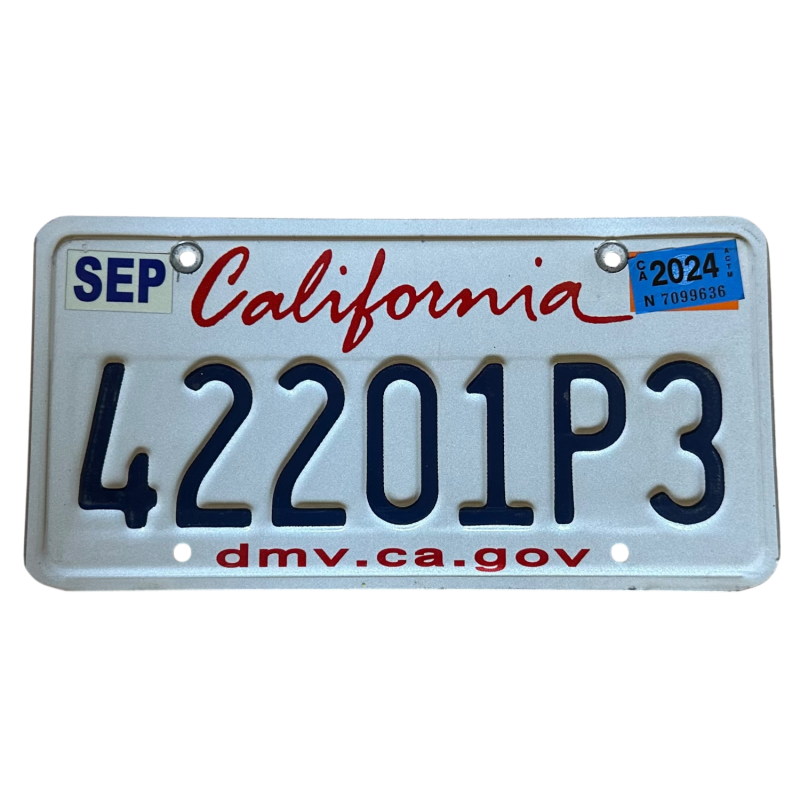California license plate