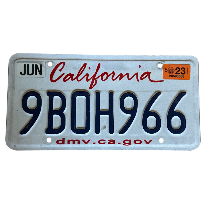 California license plate