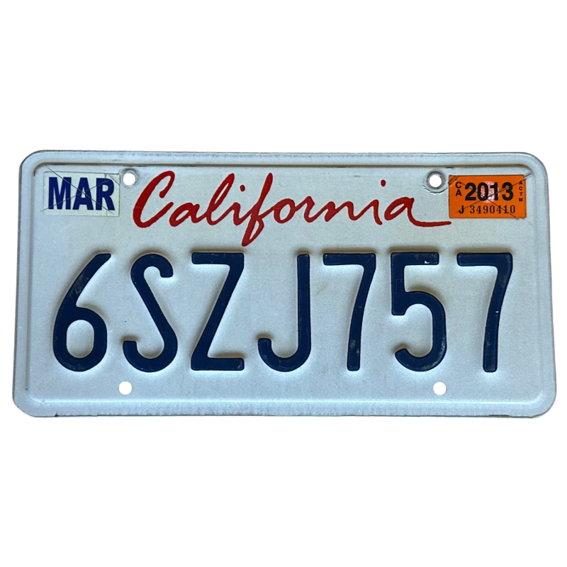 California license plate