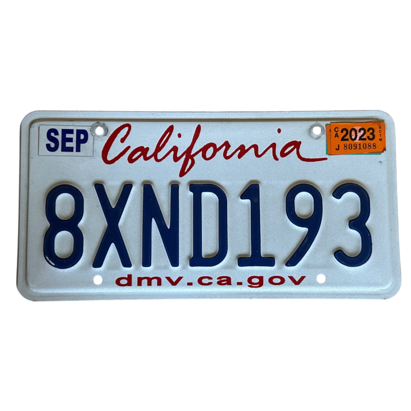 California -Nummernschild California -Nummernschild