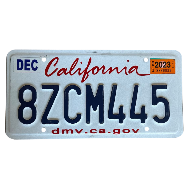 California license plate