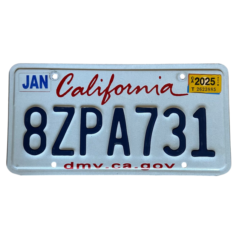 California license plate