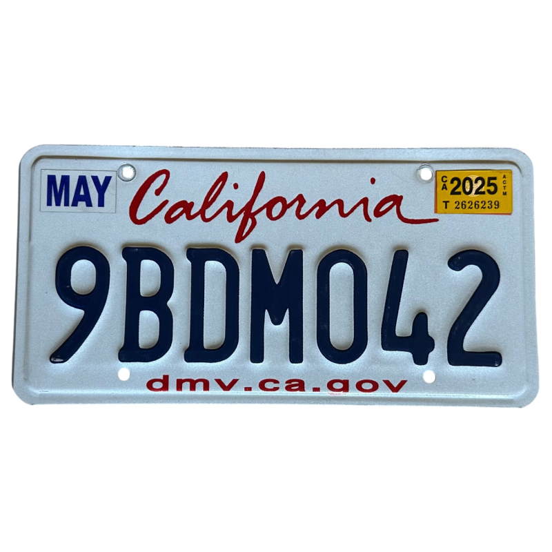 Plaque d'immatriculation de Californie