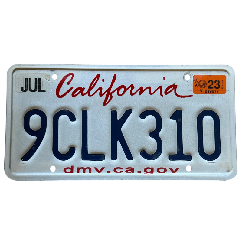 California -Nummernschild California -Nummernschild