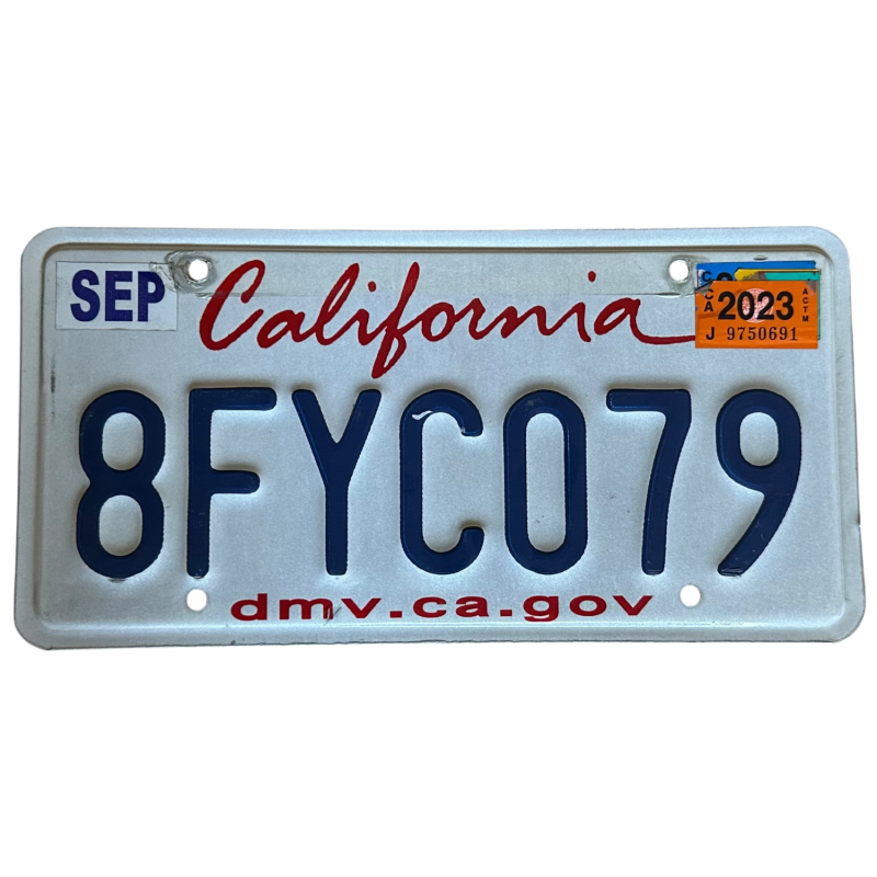California -Nummernschild California -Nummernschild