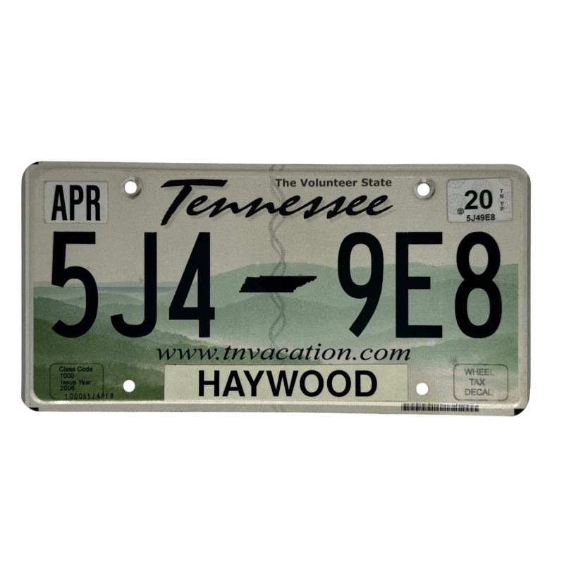 Tennessee -Nummernschild Tennessee -Nummernschild
