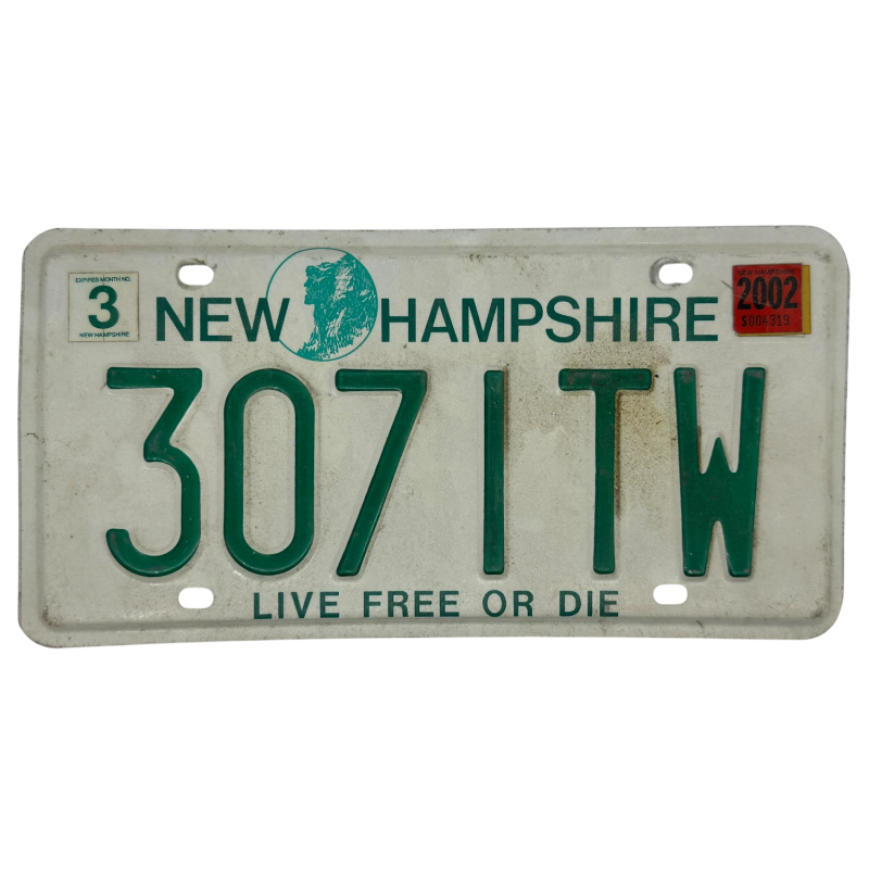 Plaque d'immatriculation du New Hampshire Plaque d'immatriculation du New Hampshire