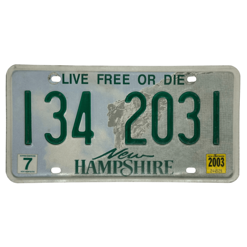 Plaque d'immatriculation du New Hampshire Plaque d'immatriculation du New Hampshire