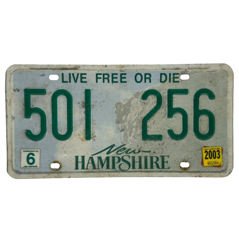 Plaque d'immatriculation du New Hampshire Plaque d'immatriculation du New Hampshire