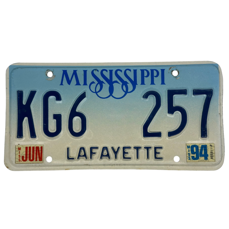 Plaque d'immatriculation du Mississippi