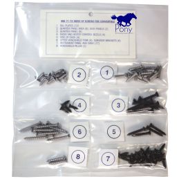 1971 - 1973 Ford Mustang Cabrio Schraubensatz Innenraum / Pony Enterprises 496