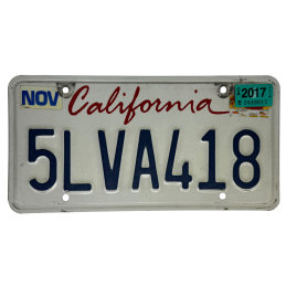 California -Nummernschild