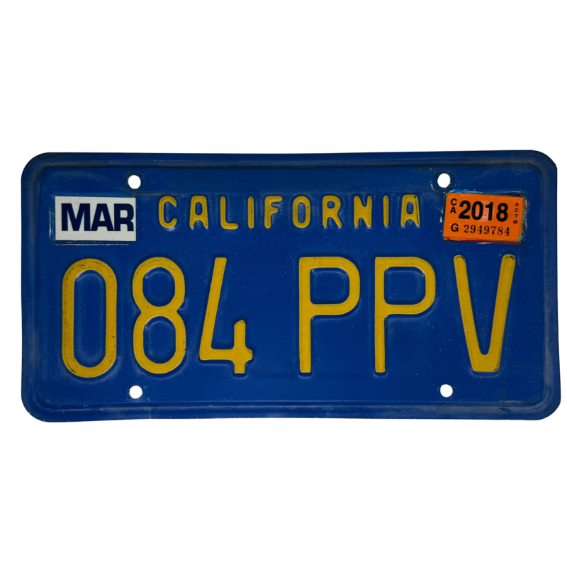 California -Nummernschild California -Nummernschild