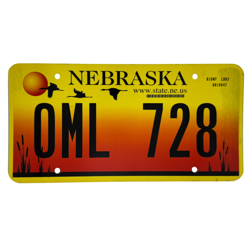Nebraska Nummernschild Nebraska Nummernschild