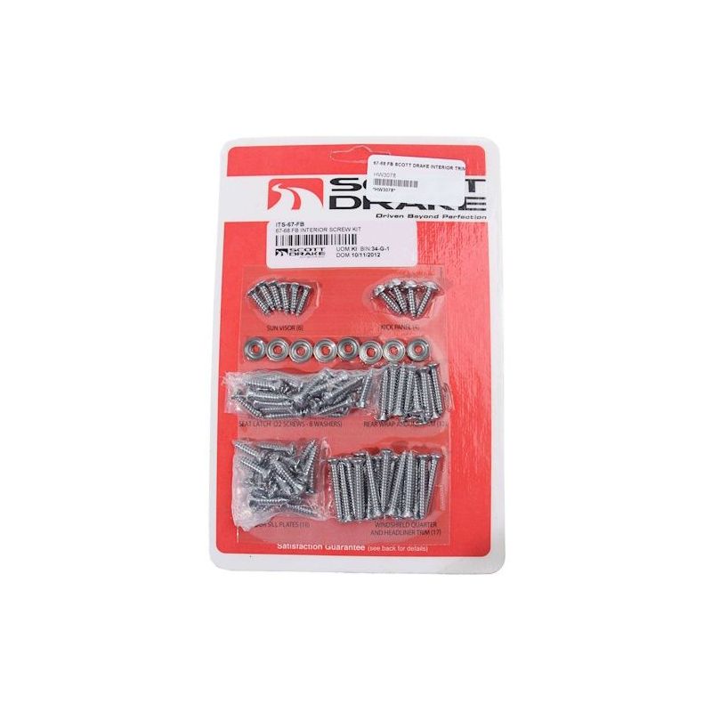 Fastback interior screw kit 67-68