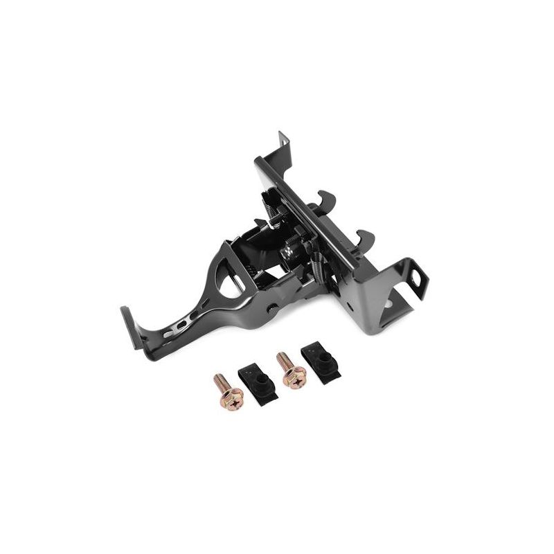 Hood latch with retaining plate 64-65