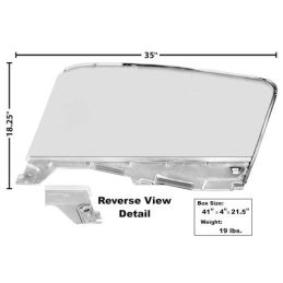 Right door glass clear Fastback 64-66